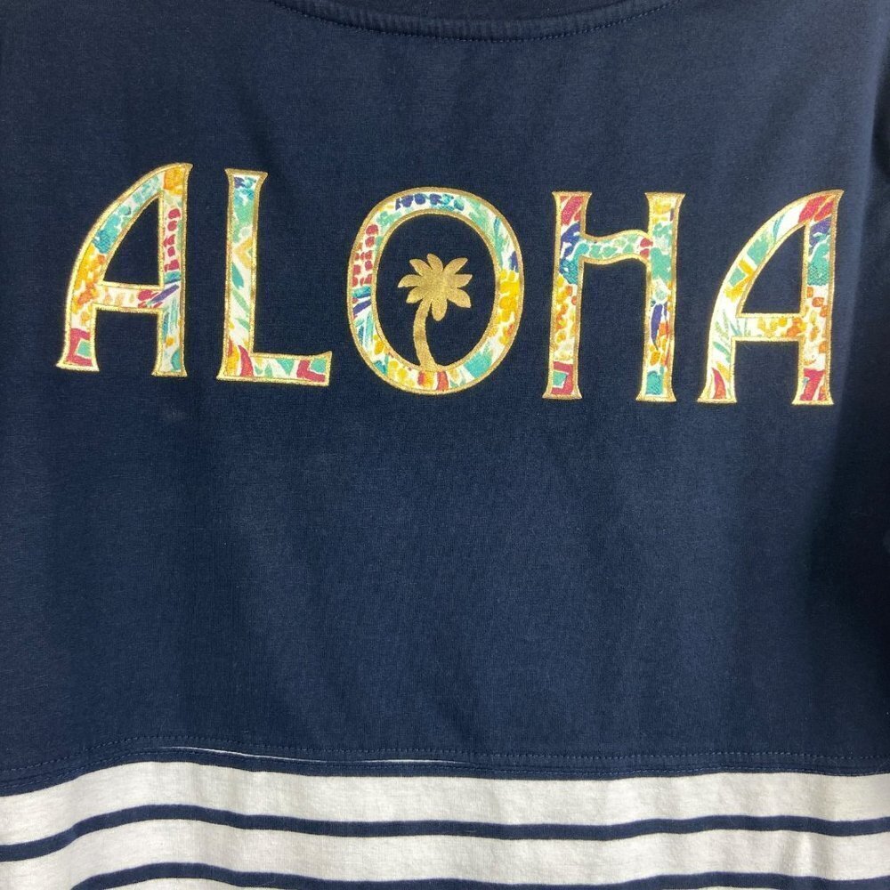 Casey Key ALOHA Top Navy‎ Blue Stripes Bottom Size PM - Picture 3 of 6